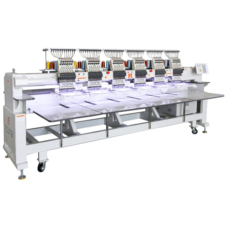 RiCOMA cap embroidery machine 3d 4/6/8/12 Head 12/15 Needles CHT2 Model with Double beams stable design China direct supplier