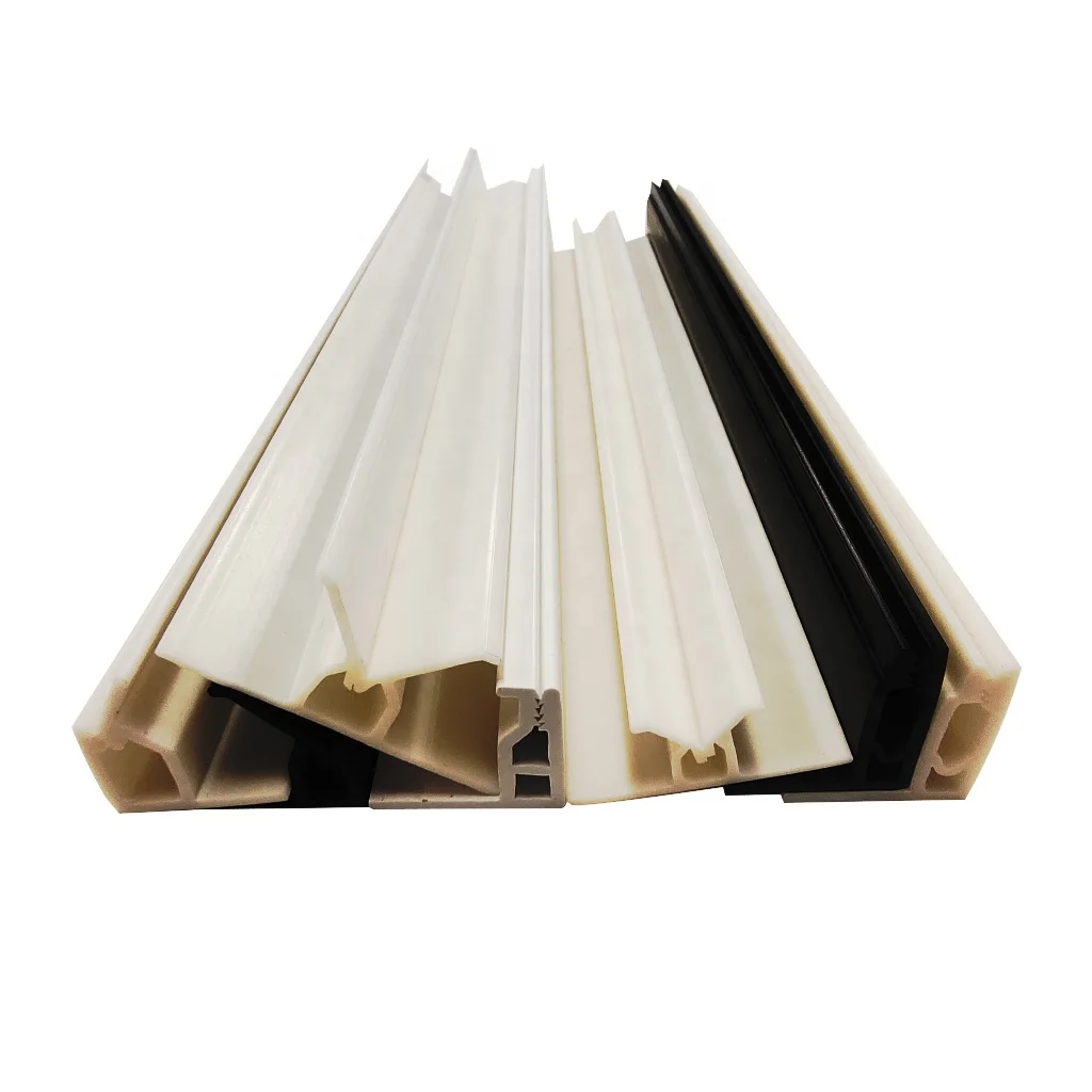 Custom PVC T Profile White black moving doors and Windows PVC shaped track custom PVC profile