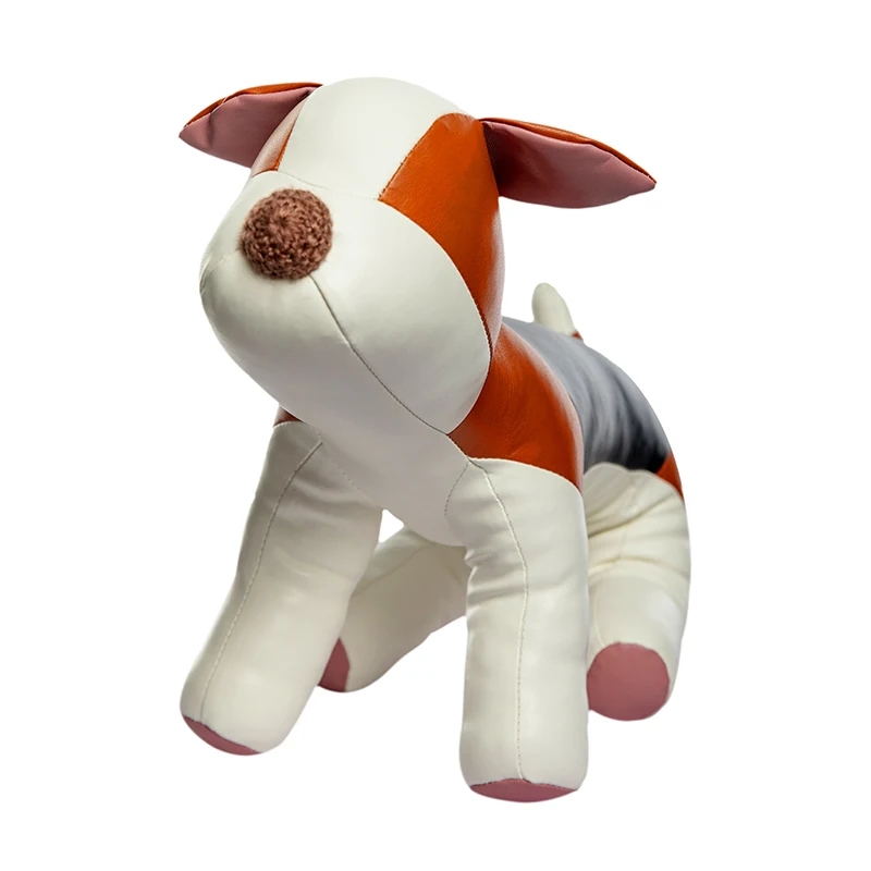 BJW-PJ Soft Dog Models PU Leather Cotton Stuffed Dog Mannequins Pet Shop Display Mannequins