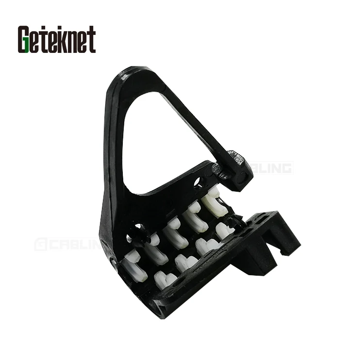 Geteknet OEM fiber optic cable Insulated Strain Outdoor plastic Suspension Clamp universal pole bracket
