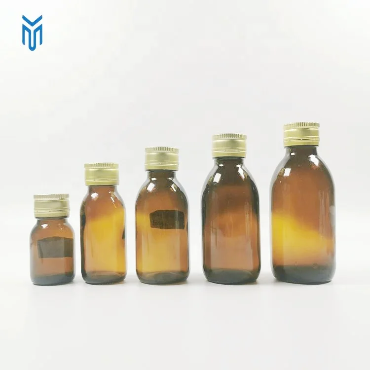 In stock wholesale 30ml 60ml 100ml amber cough syrup glass bottles maple syrup bottles