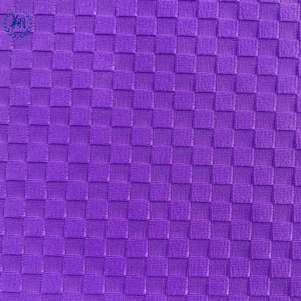 Custom Nylon  Spandex Checker Board Weave Jacquard  Fabric For Garment