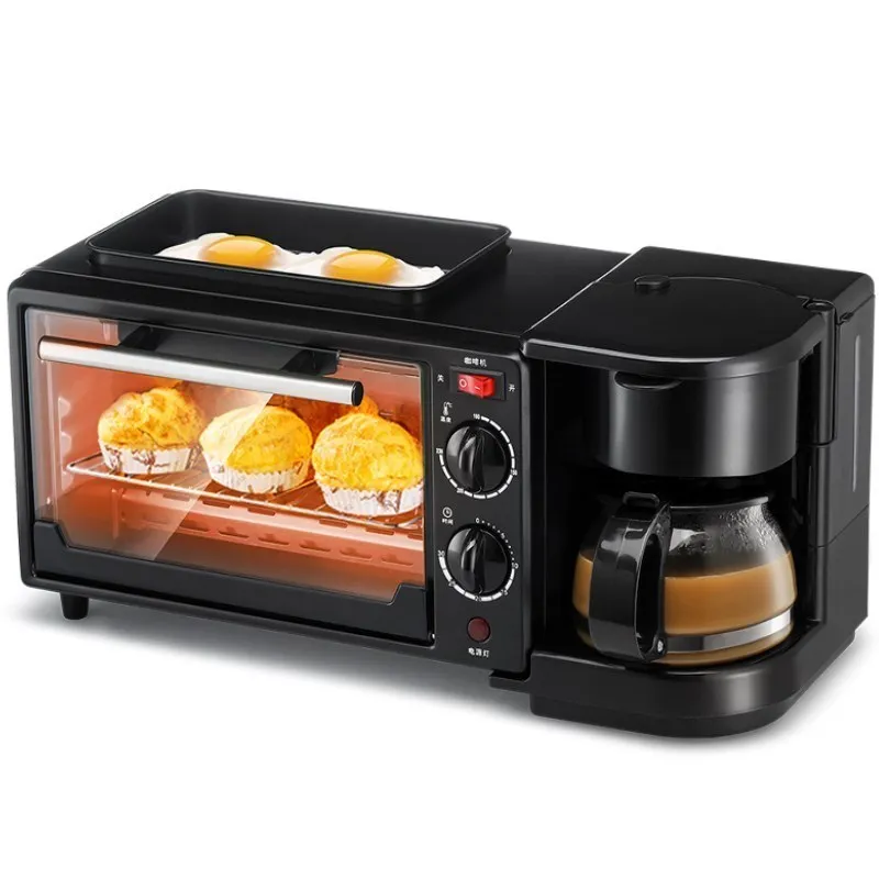 
hot selling 3 in 1 multi function breakfast maker machine with toast oven coffee pot frying pan  (1600170972001)