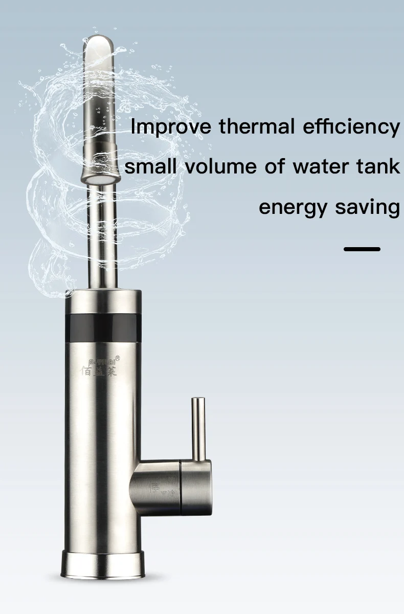 3000W Electric Tankless Hot Water Heater Faucet for Kitchen 3S Instant Hot Water System Shower Use for RV Application