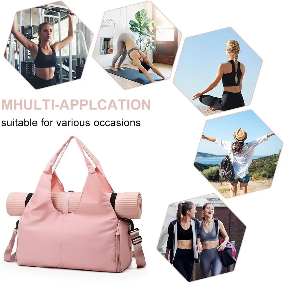 Sports Bag for Men and Women with Shoe Compartment & Wet Compartment Weekender Travel Bag Leisure Handbag Foldable Gym Bag