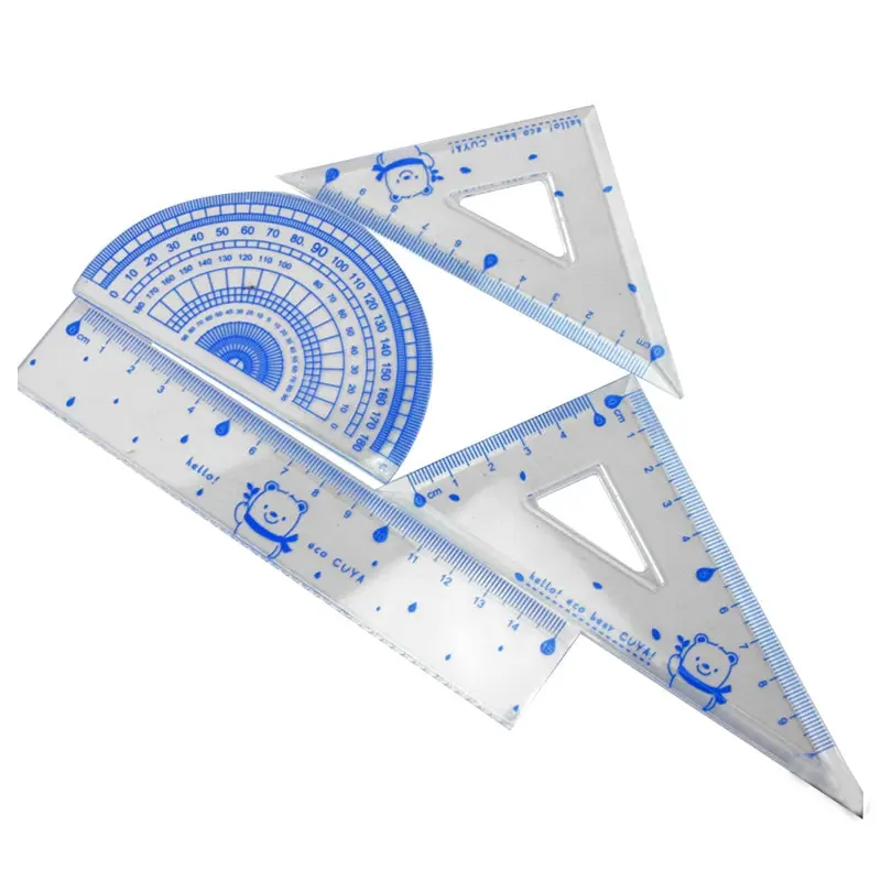 Factory Wholesale French Drawing Ruler Sets Stationery Ruler Set