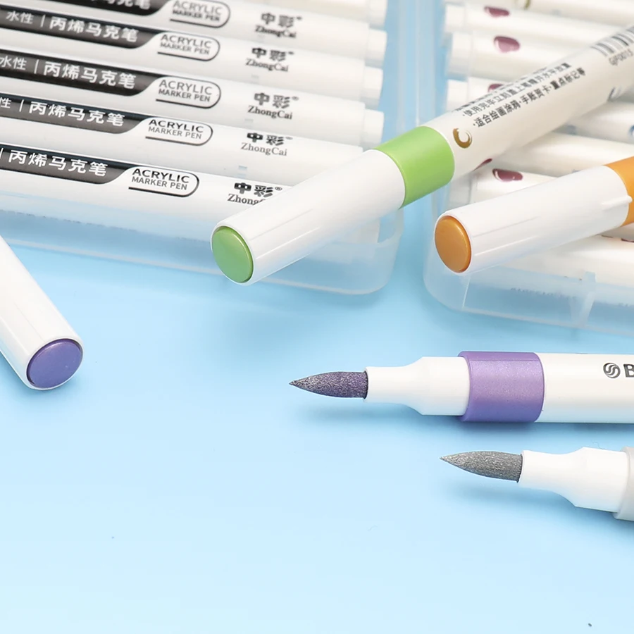 Graffiti painting wine glass plate metaillic color new permanent brush paint metallic marker pens