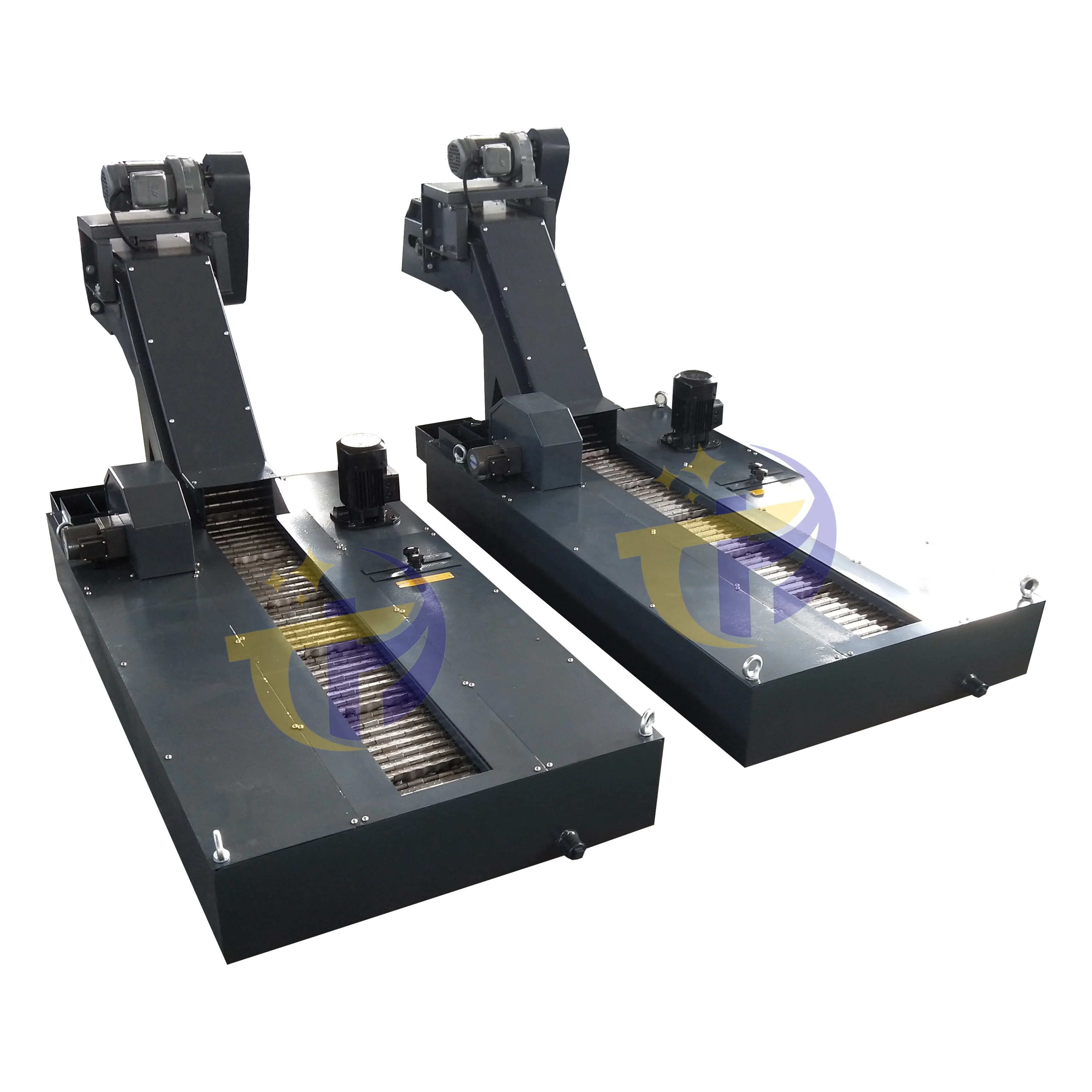 Chain plate chip conveyor for CNC