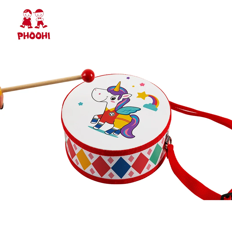 Новое поступление, набор музыкальных инструментов, детские развивающие деревянные барабанные игрушки в виде единорога