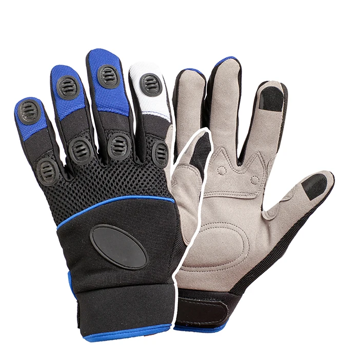 Full finger synthetic leather touch screen working safety mechanical gloves