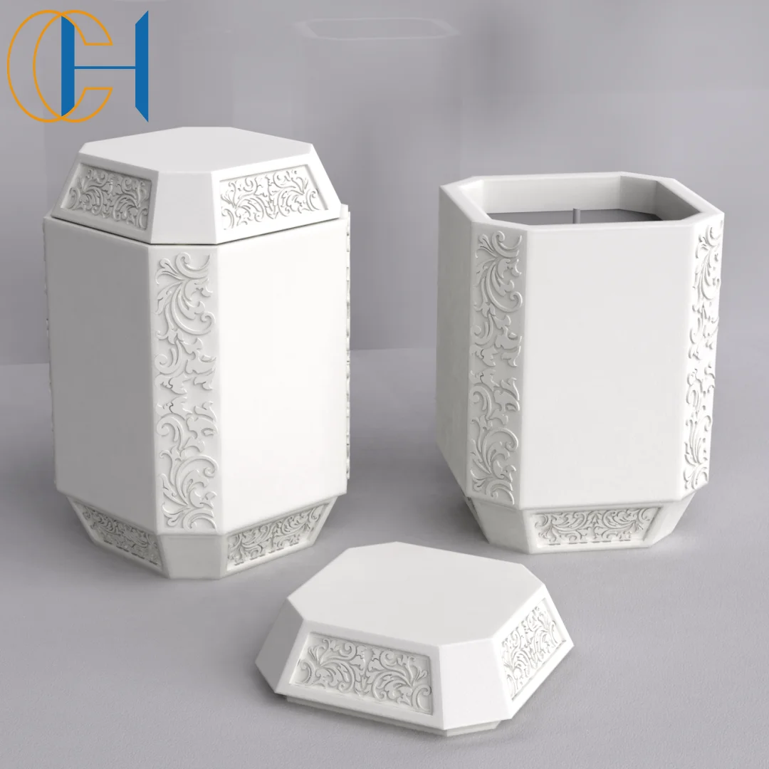 Luxury Customized Cement Candle Holder Home Decoration Ceramic Bougies Kerzen Custom Soy Wax Jar Private Label Scented Candles