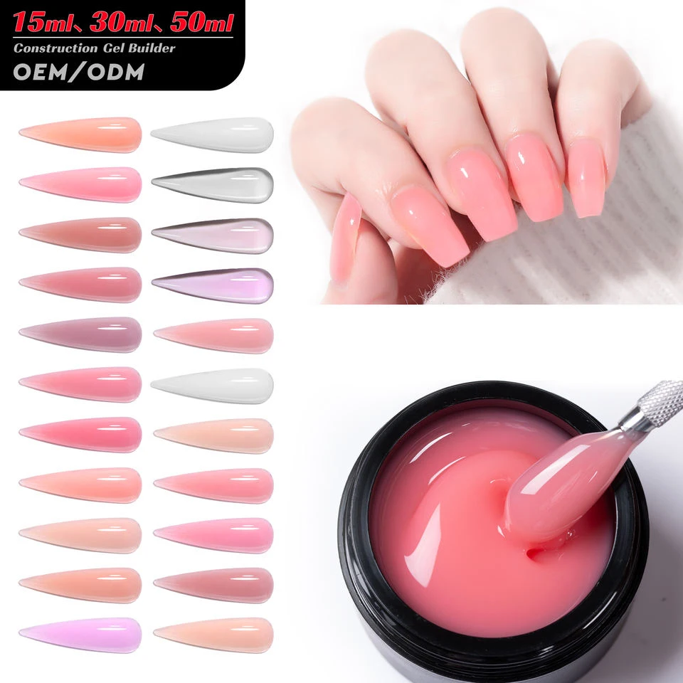 JTING 50ml big size capacity black jar Soak off Quick Building camouflage cream acrylic gel builder nail gel polish 22Colors OEM