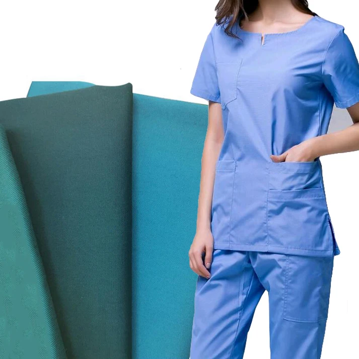 Finish nurse doctor medical tc 100 cotton strip dyed workwear twill hospital uniform fabric