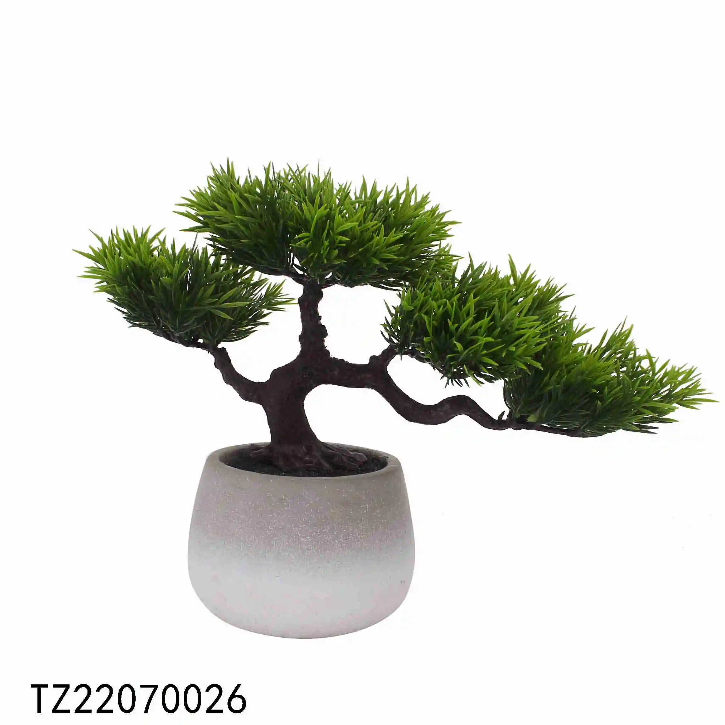 Tizen New Arrival Plastic Pine Tree Bonsai Cement Pot Artificial Green Plants Potted For Indoor Outdoor Decoration