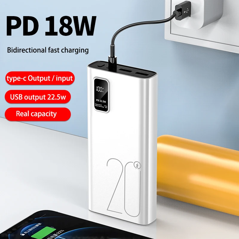 factory PD 22.5W Power Bank 20000mAh Fast charging Mobile Phone External Battery Portable Charger 20000 mAh PowerBank