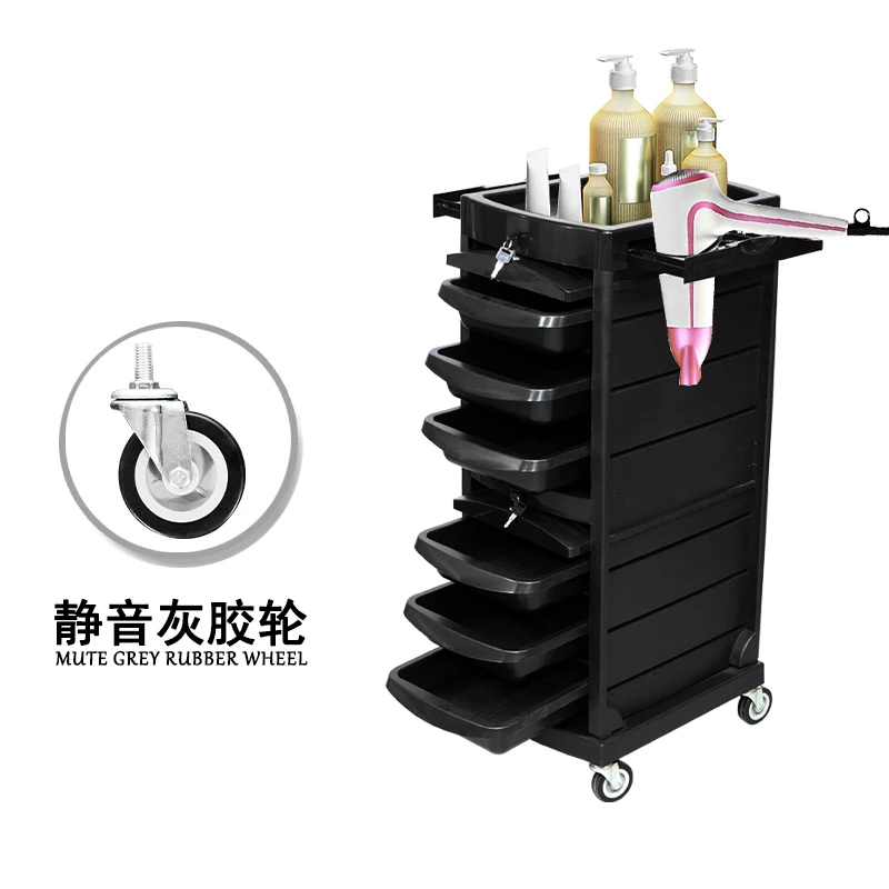Hair Salon Tool Cart Multifunctional Tool Cabinet Beauty Barber Shop Hair Stylist Salon Trolley F-080