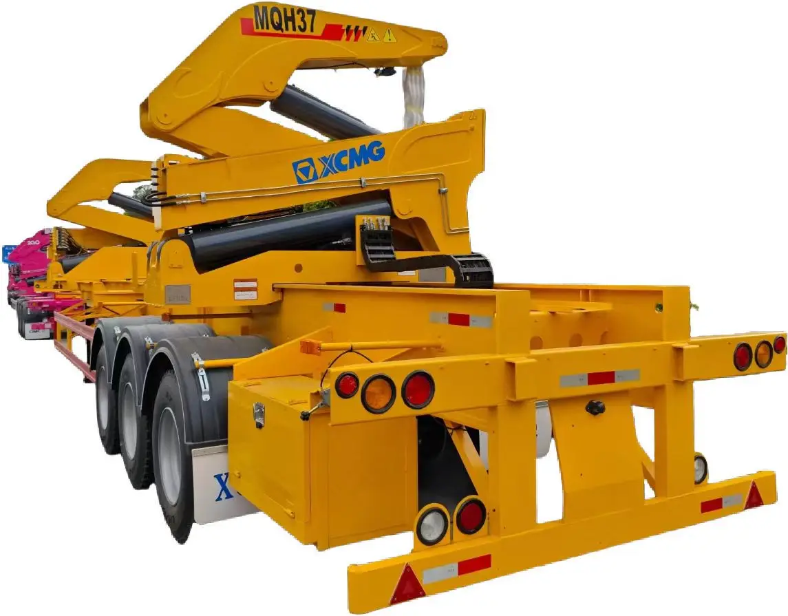 Sliding side loading and unloading container Semi-Trailer with lifter Crane for self-Discharging Contaniers