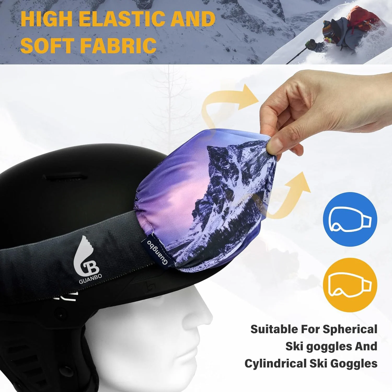 Custom Spandex Cover Skiglasses Ski Goggle Covers Recycled Material Rpet Microfiber Protective For Ski Goggles