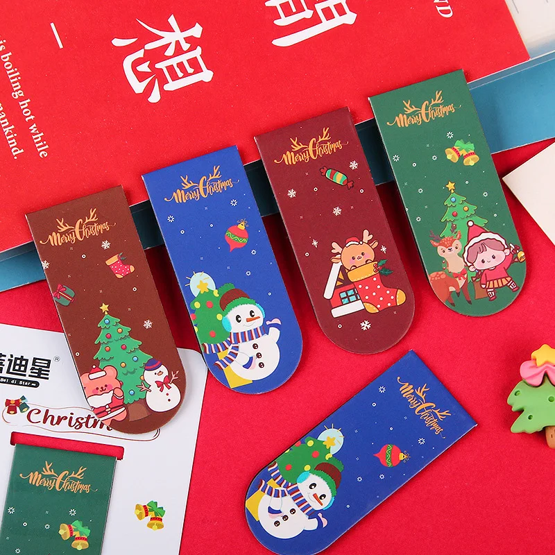 Exquisite Creative Magnetic Bookmark for Girls Various Christmas-Themed Bookmarks for Personalized Book Binding