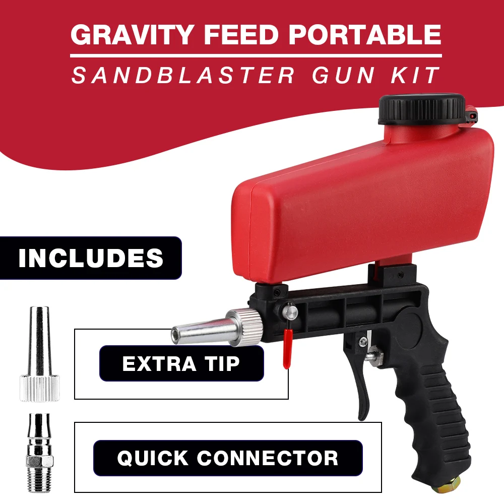 Abrasive Blasting Handheld Pneumatic Anti-Rust Sandblaster Protection Sand Gravity Sandblasting Gun Mini Air Tools