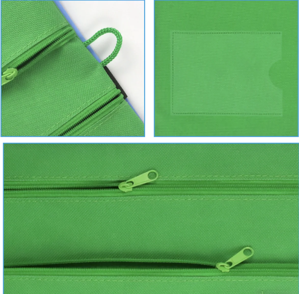 Kindergarten School Canvas Teacher Carrying Zipper Bag Folder Classification Stationery Storage Organizer Pen Sticker Pocket