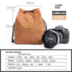 Velvet Lens Pouch Bag Camera Bag for Canon Nikon Pentax Sony Fujifilm  DSLR Olympus Camera Lens Protective