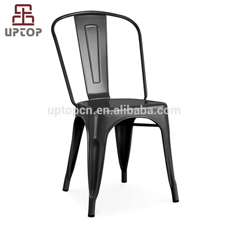 (SP-MC035) Industrial antique armless stacking metal dining chair for restaurant