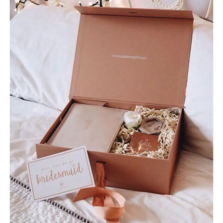 Customize Large Black Foldable Magnetic Closure Luxury Bridesmaids Gift Cardboard Shipping Paper Box For Clothes T-shirt