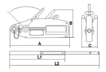 customized wire rope  DSL-TW3200B  hand winch  manual  anchor pully machine trailer winches Wire Rope Tractor 3.2ton
