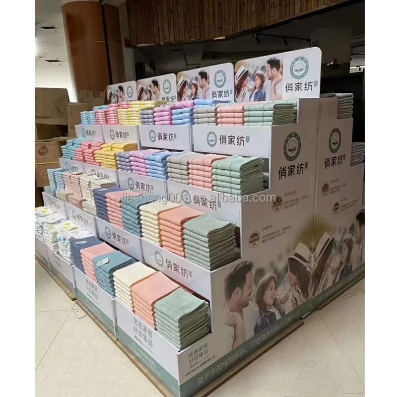 Custom Toothpaste Body Wash Shampoo T-Shirt Pallet Display Stand Retail Store Display Rack Cardboard Pallet Display Stand