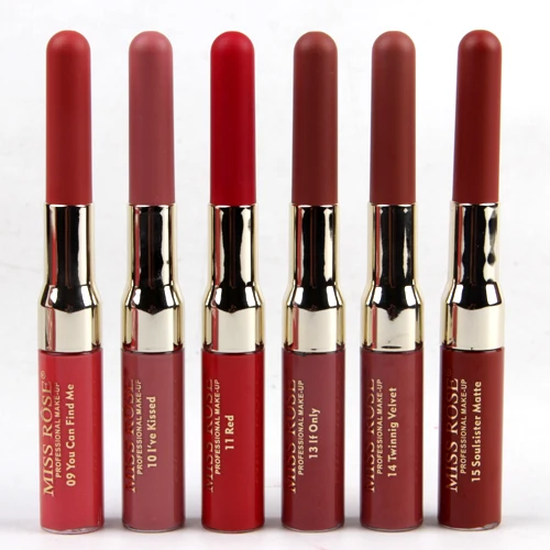 
Ready To Ship New Arrival Miss Rose High Pigment 2 IN 1 Lip Liner +Lip Gloss 