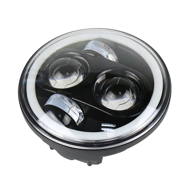 Factory Price High/Low Beam 5-3/4 Halo Remote Control DRL Angle Eyes Headlamp 5.75' LED Projection RGB Headlights for Harley