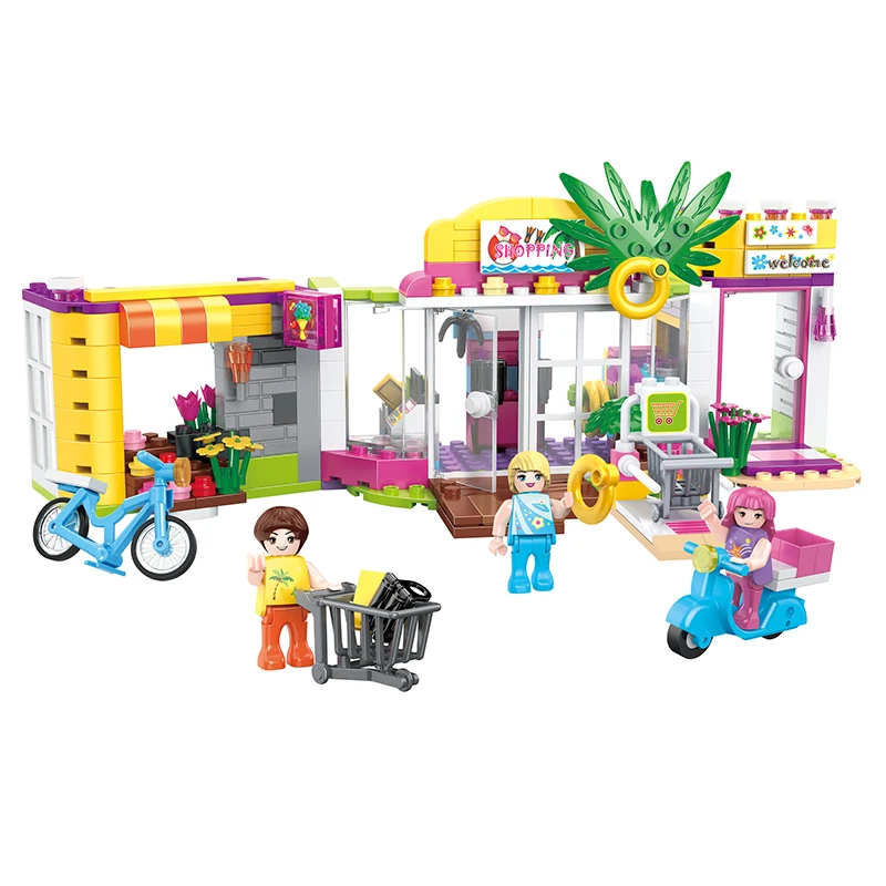 COGO Kids Supermarket Block Kid Build Plastic Manufacturers Construct Bricks Building Blocks Toy