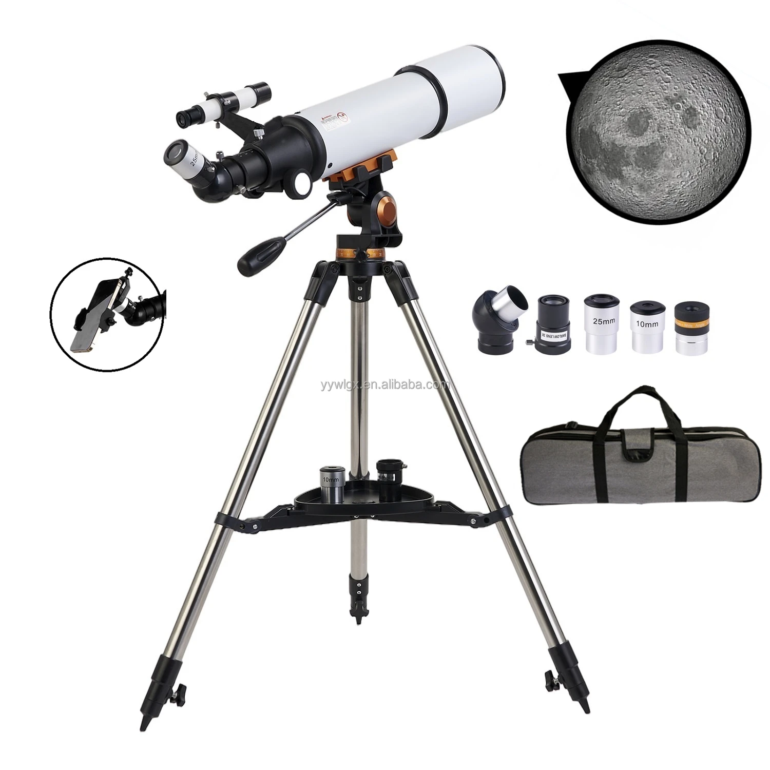professional telescope 50080  refractive astronomical telescopes 80mm for adults 500mm stargazing HD mirror observing the moon