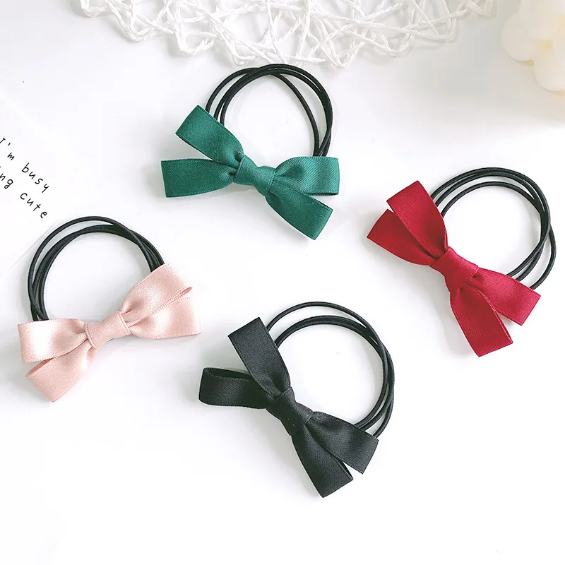Children Cute Ribbon Bow Scrunchies Cartoon Multilayer Ponytail Hair Tie Baby Girls Dresses Hair Accessories New Year Gifts Set
