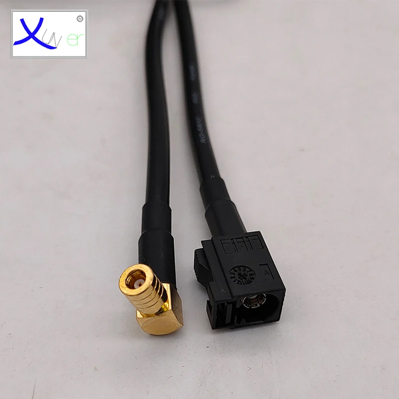 Satellite Radio Antenna Cable Fakra Male to SMB Female Right Angle Connector Adaptor Cable