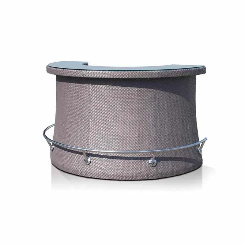 All weather patio indoor cocktail bar set cafe rattan wicker bar reception table round high top bar counter table outdoor