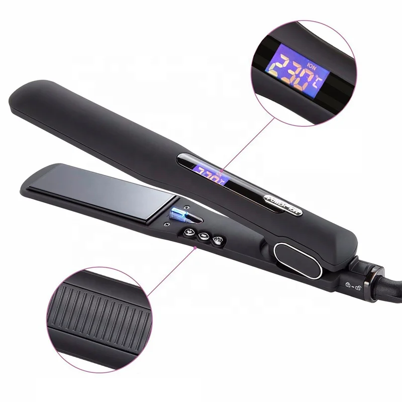 Negative Ion Flat Iron with Adjustable Temp for All Hair Types, 5s Instant Heating Ceramic Plate Titanium Hair Straightener