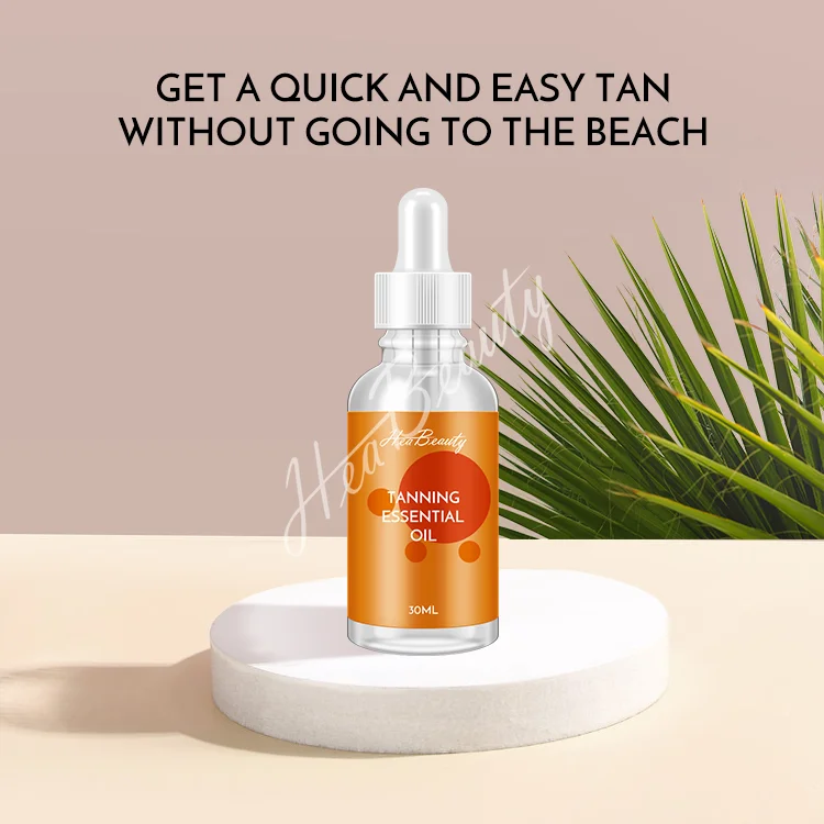 Heabeauty Low Moq Face Eye Area Anti Aging Vitamin c Fake Tanning Peptide Drops Serum Sun Tanning Oil with Hyaluronic Acid