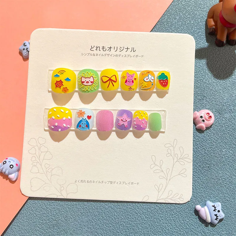 Press On Nails For Children Kids Full Cover Finger for Gel Polish Acrylic