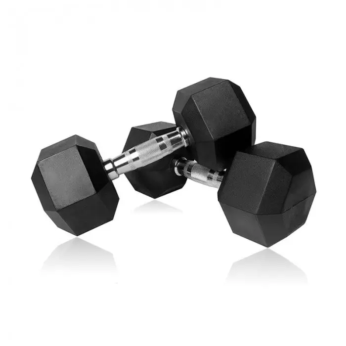 Factory Wholesale Free Weight Dumbells Gym Rubber Hex Hexagon Dumbbell Set For Sale