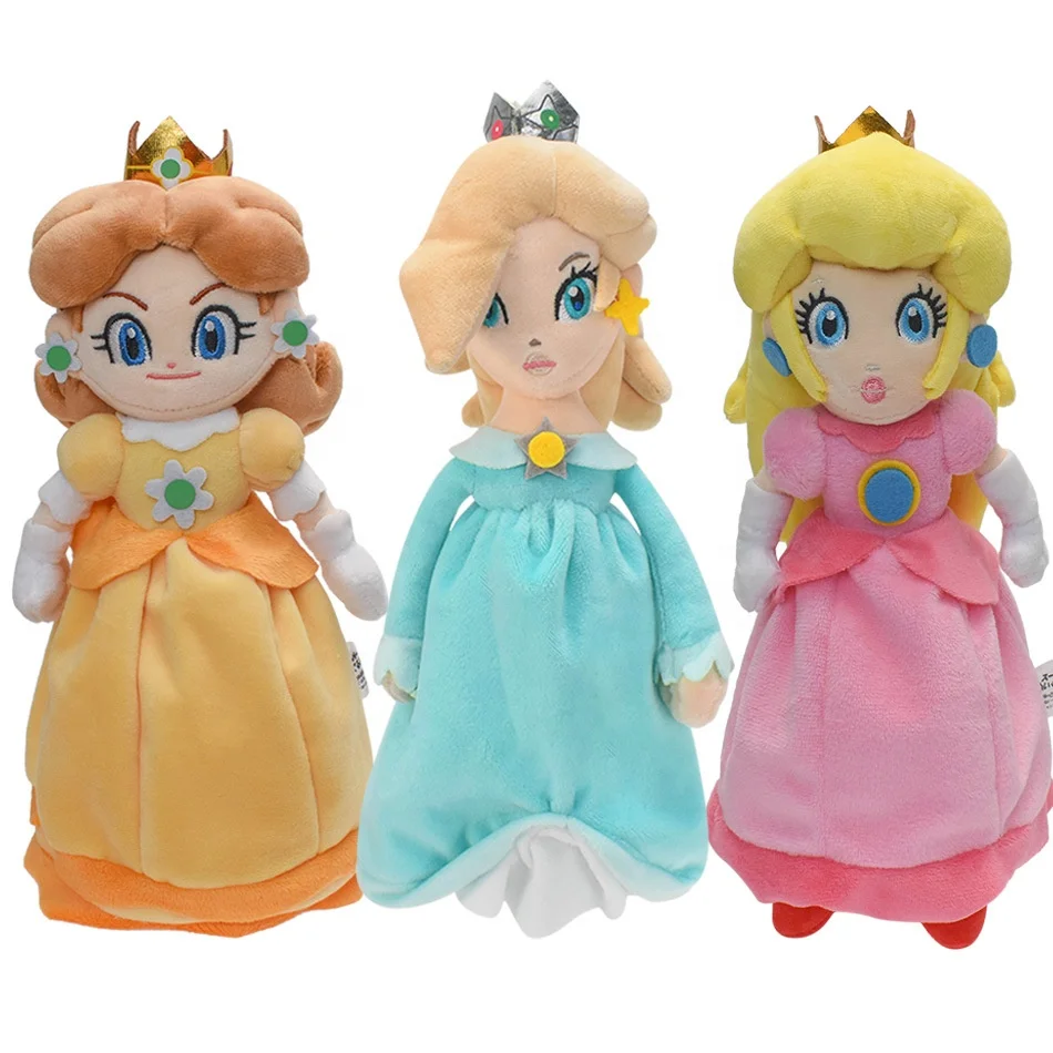 HWA 10151 26CM Pink Princess Peach Plush Toys Cartoon Anime Film Dolls Action Figure Soft Plush Doll Toy Model Kids Gifts