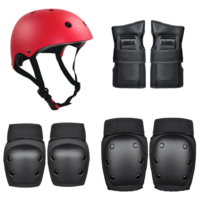 Factory Protective Gear Sports Safety 7pcs Kids Elbow & Knee pads Wrist Guard Helmet For Roller Skate Football Sports