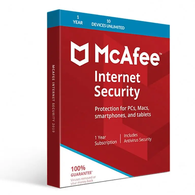 Mcafee интернет-безопасность 1 год 10 устройств антивирусное компьютерное программное обеспечение подлинный лицензионный ключ электронная почта доставка