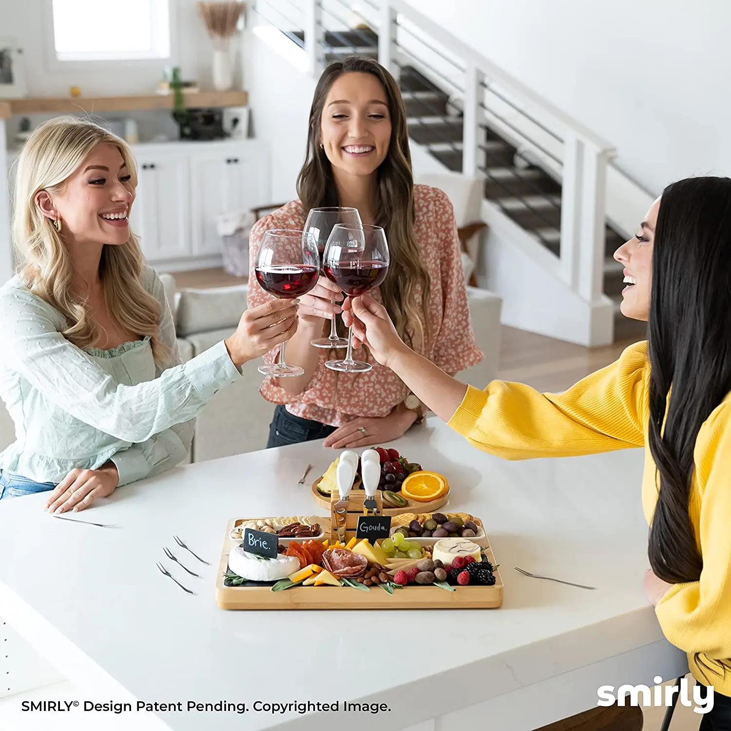 Bamboo Cheese Board and Knife Large Cheese Board Set Cheese Tray Gifts New Home Wedding Gifts for Couple