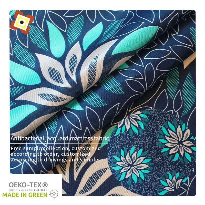 Custom Printed Non Woven Fabric Mattress Printed Material Border New Design Mattress Gold Fabric Print Polyester Mattress Fabric