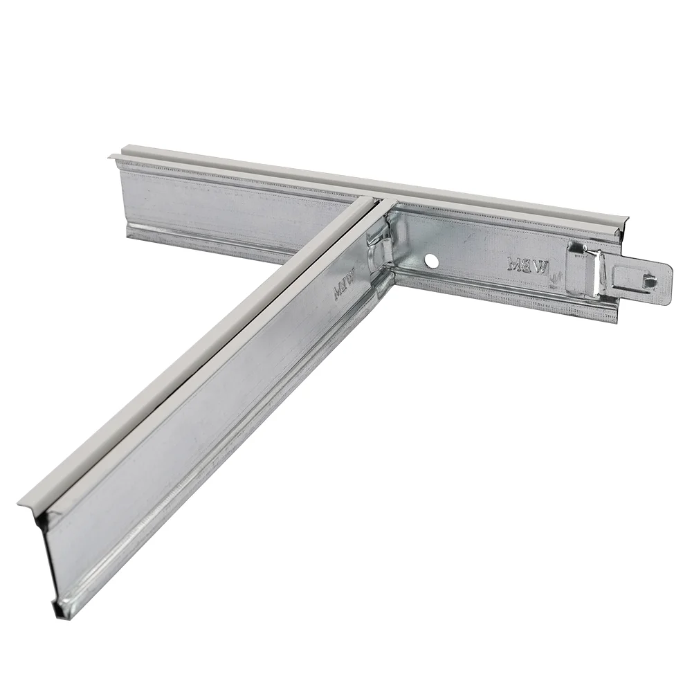 WHITE CEILING FRAME BUILDING MATERIALS GYPSUM TILES DECORATIVE T15 GROOVE GYPSUM ACCESSORIES T GRID CEILING SUSPENSION
