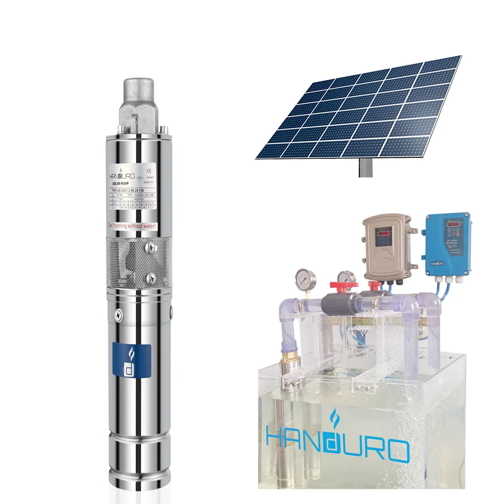 
48v 500w 1.7m^3/h 109m 3inch pompe solaire deep well solar water pump for irrigation 