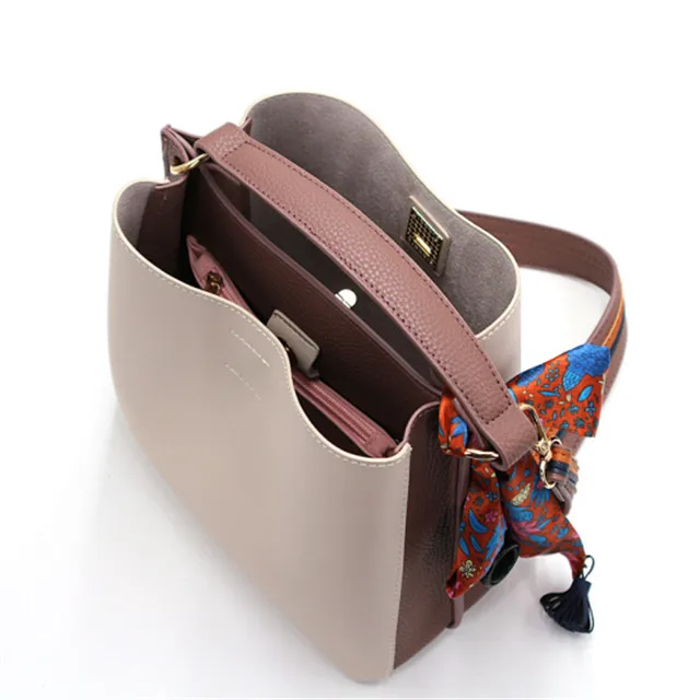 Cheap PU Leather  Bucket Bag Handbags For Women  Ladies China Wholesale
