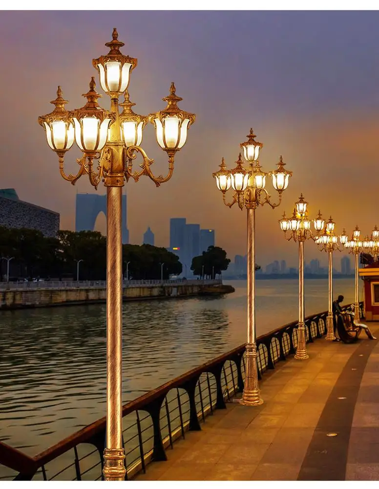 Lights Outdoor Matte Black Brown Yard Bollard Lamps Power 40W Voltage AC220V Warm Natural Cold Led Garden Street lamp